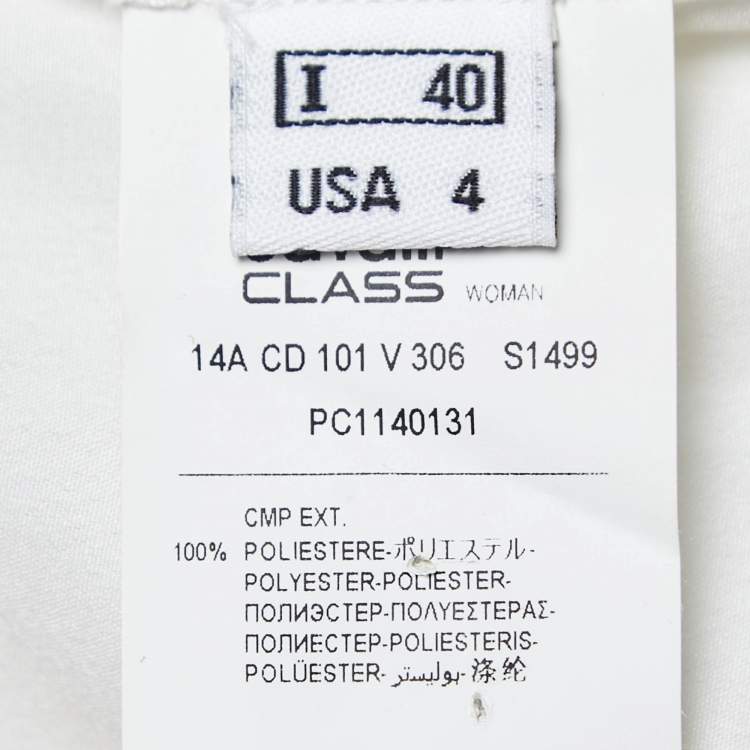 Pre Owned Class by Roberto Cavalli White Crystals Embellished Polyester Sleeveless Maxi Dress S