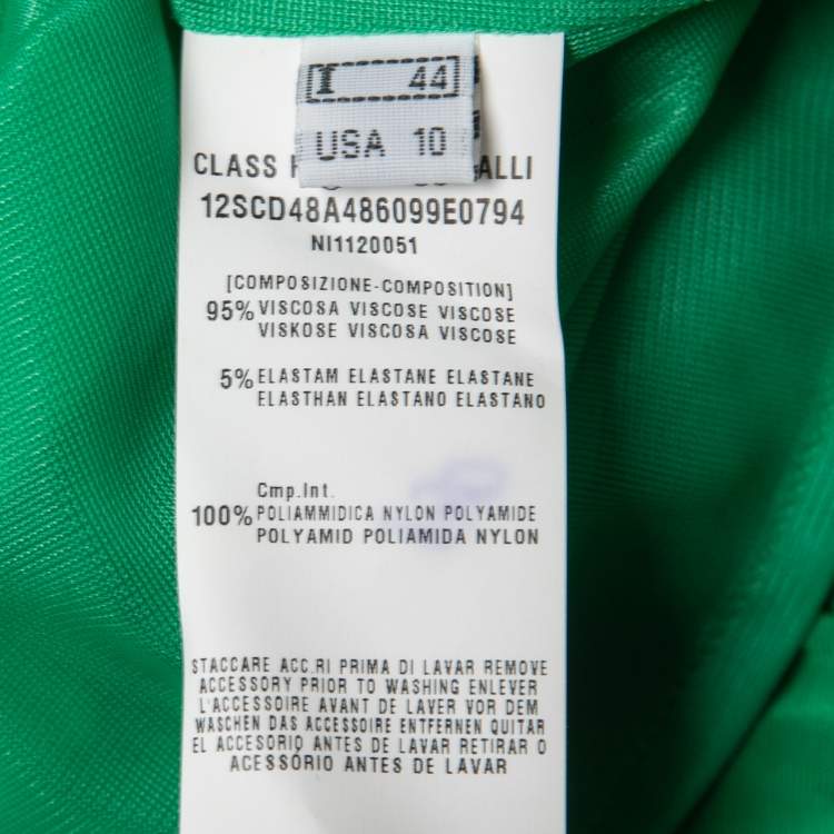 Pre Owned Class by Roberto Cavalli Green Print Jersey Short Dress M