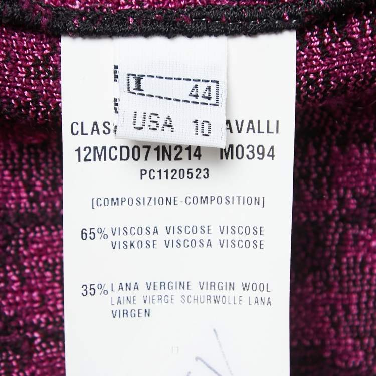 Pre Owned Class by Roberto Cavalli Purple Leopard Patterned Knit Flared Short Dress M
