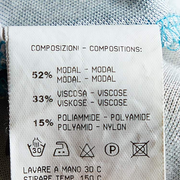 Pre Owned Class by Roberto Cavalli Multicolor Printed Jersey & Silk Trim Detail Maxi Dress M