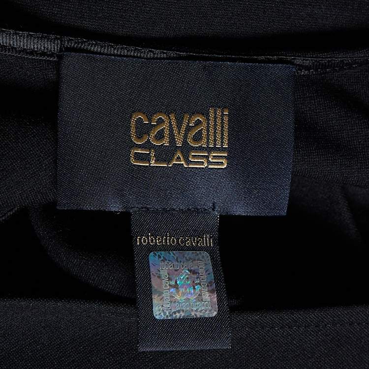 مملوكة مسبقًا Cavalli Class Black Cotton Knit Star Embellished Sleeveless Sheath Dress M