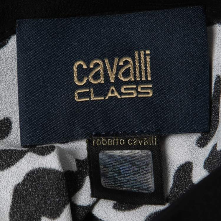 Pre Owned Class by Roberto Cavalli White Animal Print Button Front Shirt Blouse L