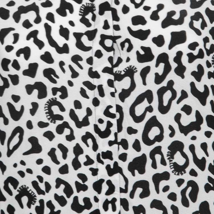 Pre Owned Class by Roberto Cavalli White Animal Print Button Front Shirt Blouse L