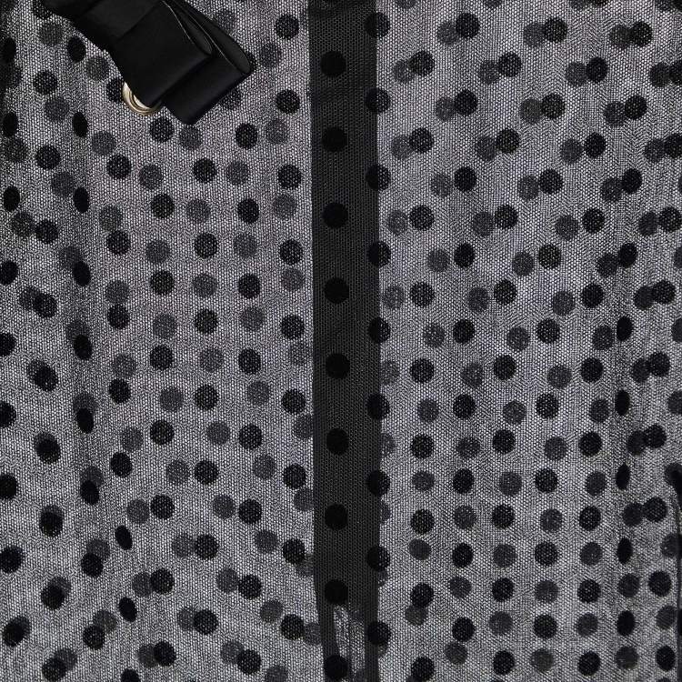 Pre Owned Class by Roberto Cavalli Black Flock Dotted Tulle Sheer Blouse M
