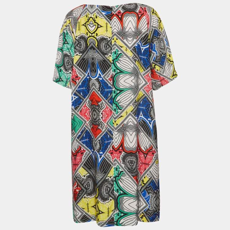 Pre Owned Class by Roberto Cavalli Multicolor Printed Crepe Mini Shift Dress L