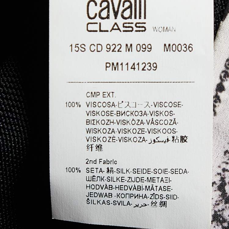 Pre Owned Class by Roberto Cavalli Black Knit Fringe Detail Cardigan M