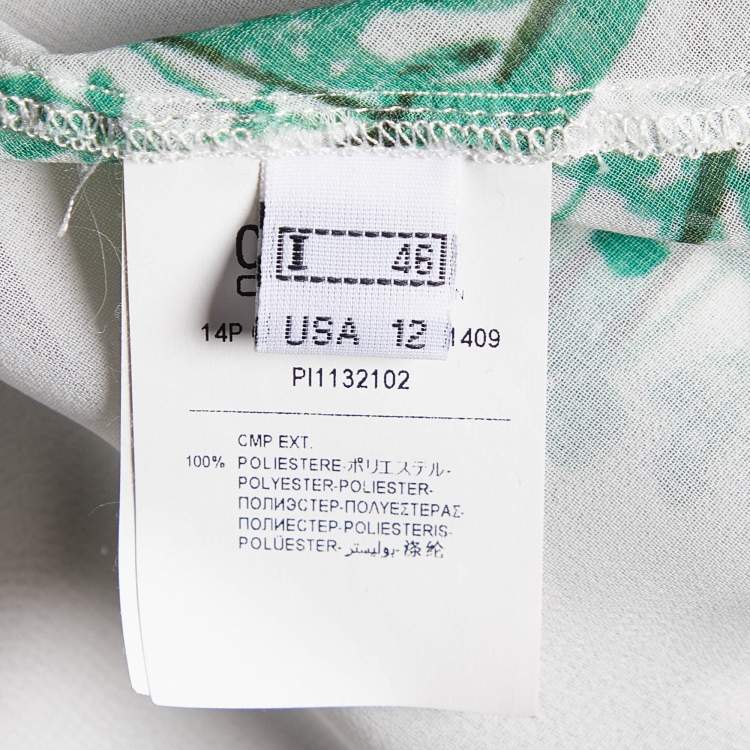 Pre Owned Class by Roberto Cavalli White Print Crepe Loose Fitted Blouse L
