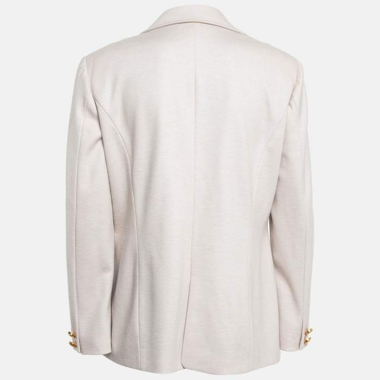 Pre Owned Class by Roberto Cavalli Light Beige Wool Blend Front Tie Jacket S