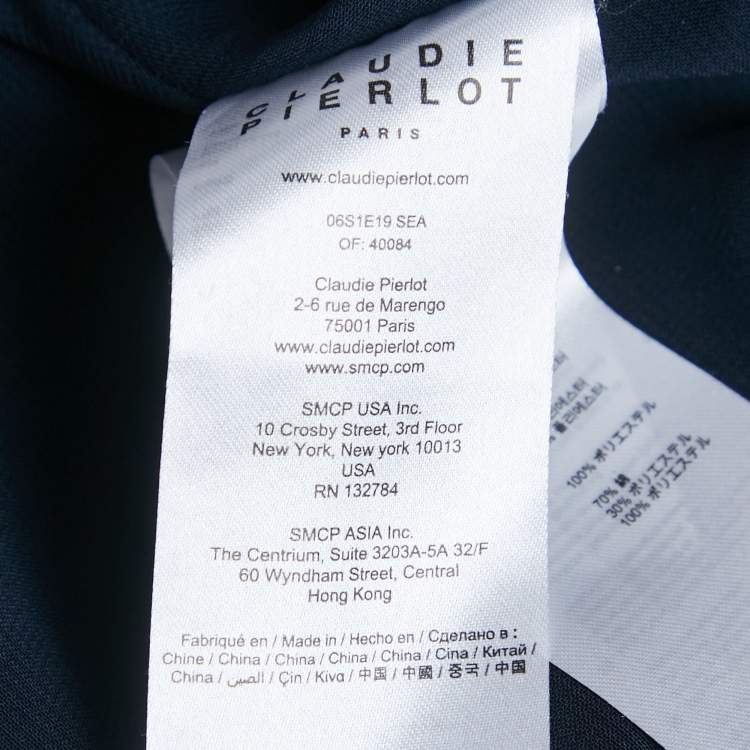 Pre Owned Claudie Pierlot Navy Blue  Plisse Midi Skirt S