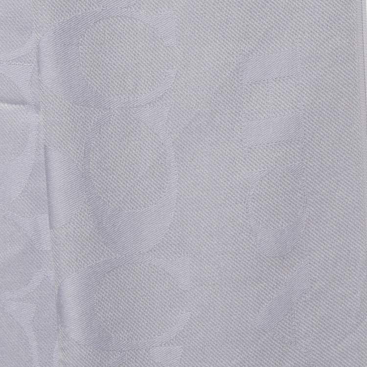 Pre Owned Coach Purple Monogram Silk Blend Scarf 