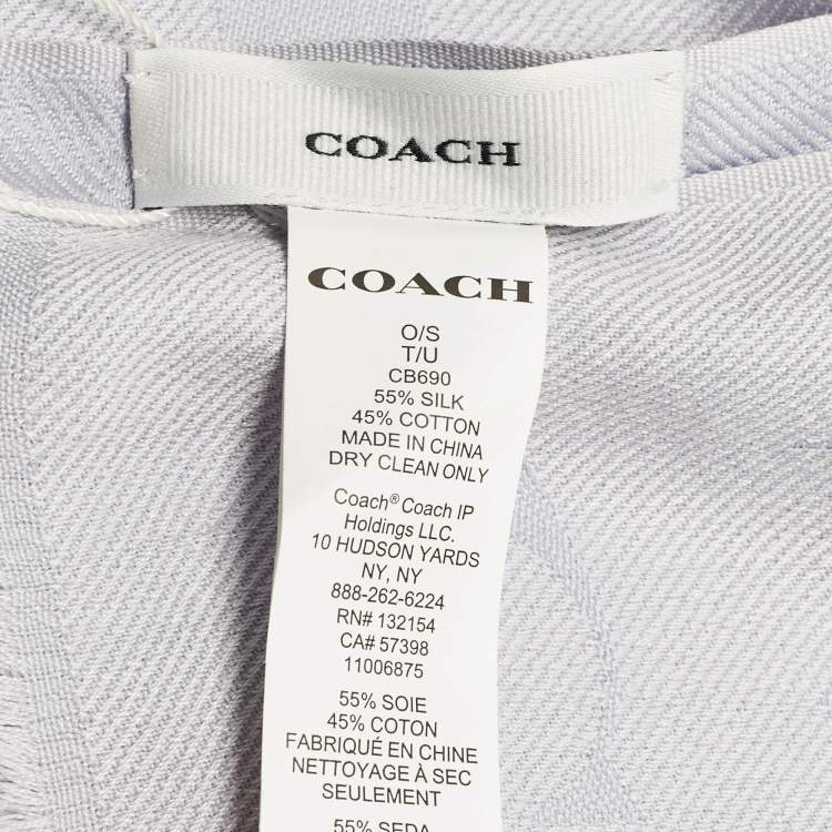 Pre Owned Coach Purple Monogram Silk Blend Scarf 