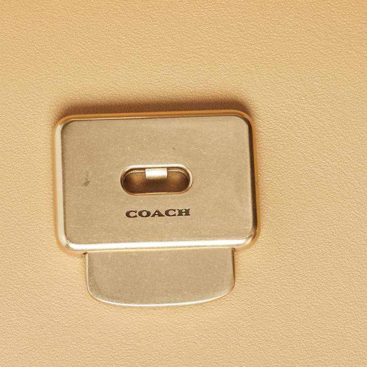Pre Owned Coach Tan Leather Rogue Top Handle Bag