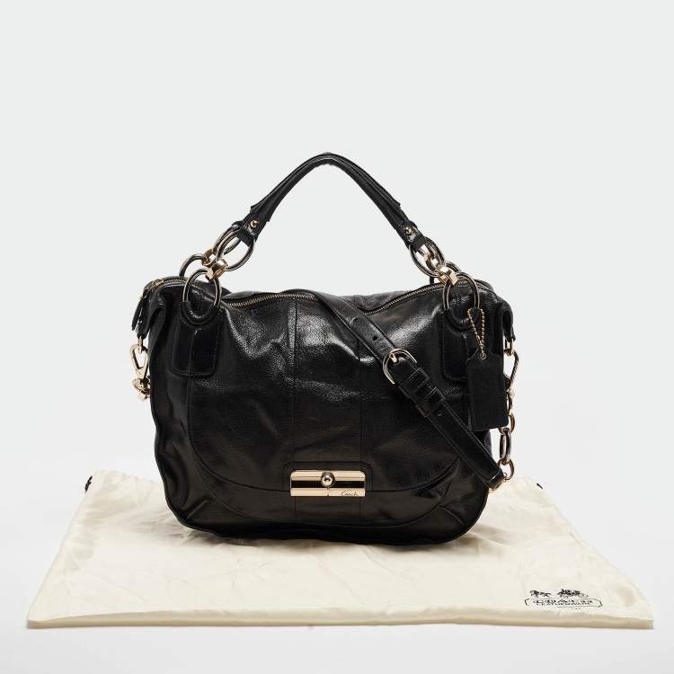 Pre Owned Coach Black Glossy Leather Kristin Shoulder Bag