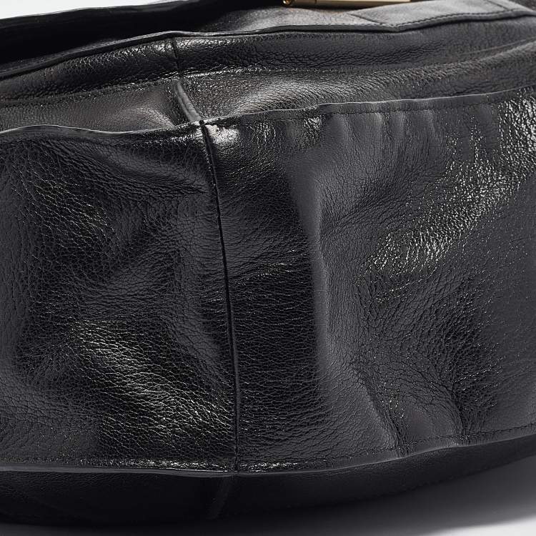Pre Owned Coach Black Glossy Leather Kristin Shoulder Bag