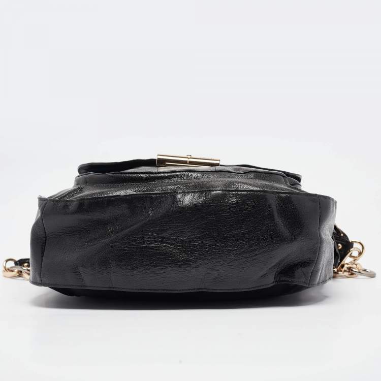 Pre Owned Coach Black Glossy Leather Kristin Shoulder Bag