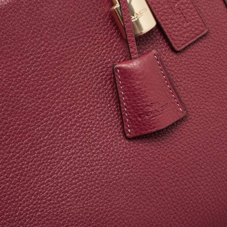 Pre Owned Coach Burgundy Leather Zoe Carryall Tote