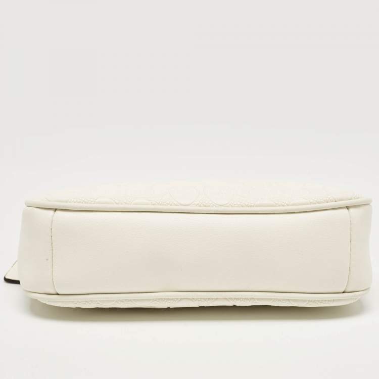 Pre Owned Coach White Signature Leather Nolita Pochette Bag