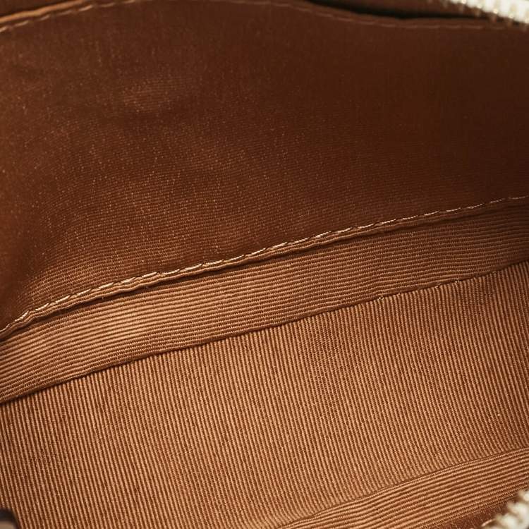 Pre Owned Coach White Signature Leather Nolita Pochette Bag