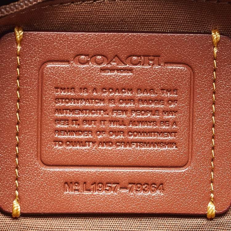 مملوكة مسبقًا Coach Beige Signature Coated Canvas and Leather Elise Satchel