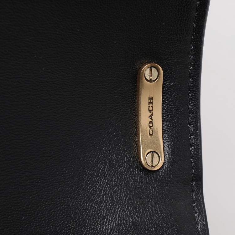 Pre Owned Coach Black Leather Bandit Flap Bag
