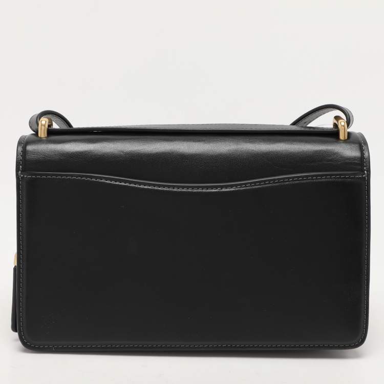 Pre Owned Coach Black Leather Bandit Flap Bag