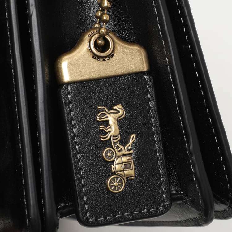 Pre Owned Coach Black Leather Bandit Flap Bag