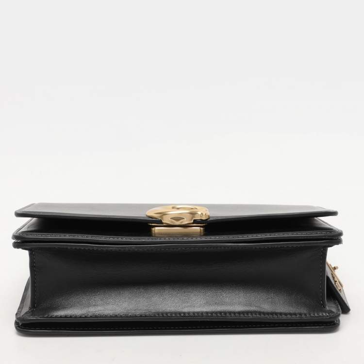 Pre Owned Coach Black Leather Bandit Flap Bag