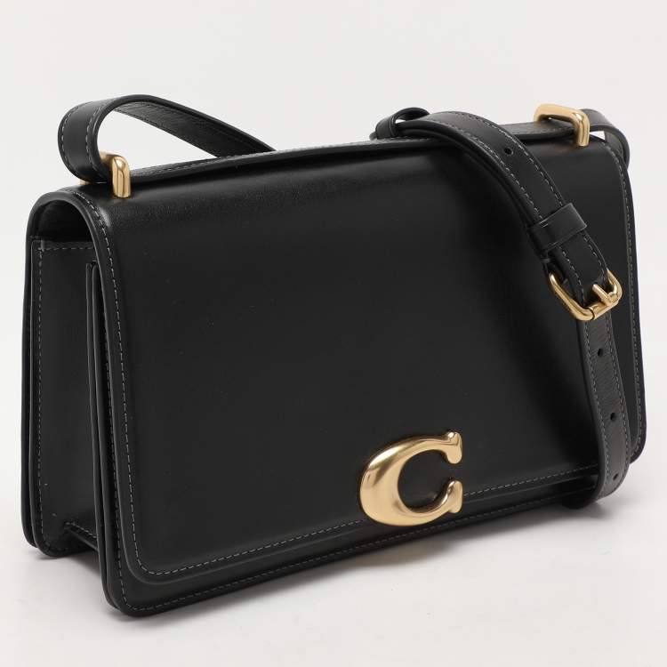 Pre Owned Coach Black Leather Bandit Flap Bag