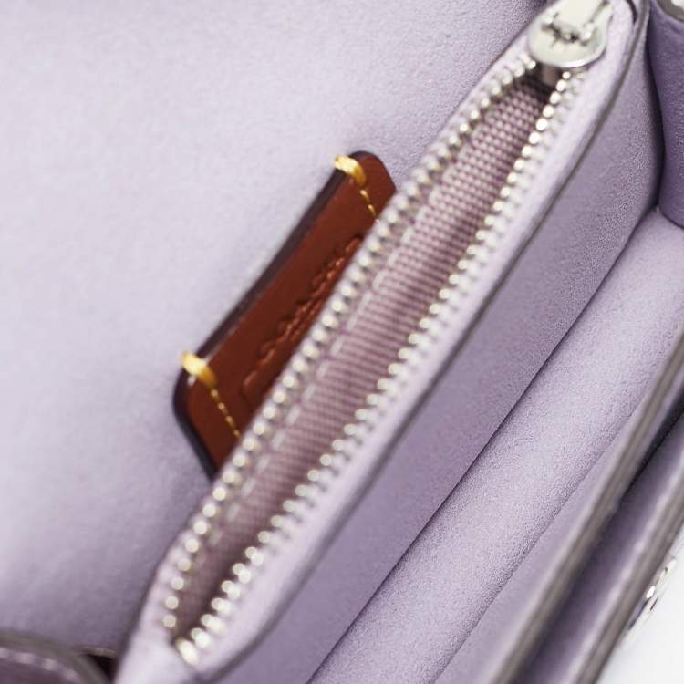 Pre Owned Coach Purple Leather Tabby 12 Crossbody Bag