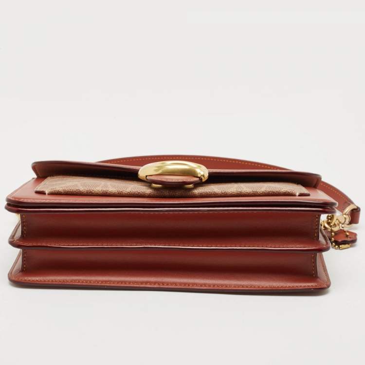 Pre Owned Coach Tan/Beige Signature Coated Canvas and Leather Tabby 26 Shoulder Bag