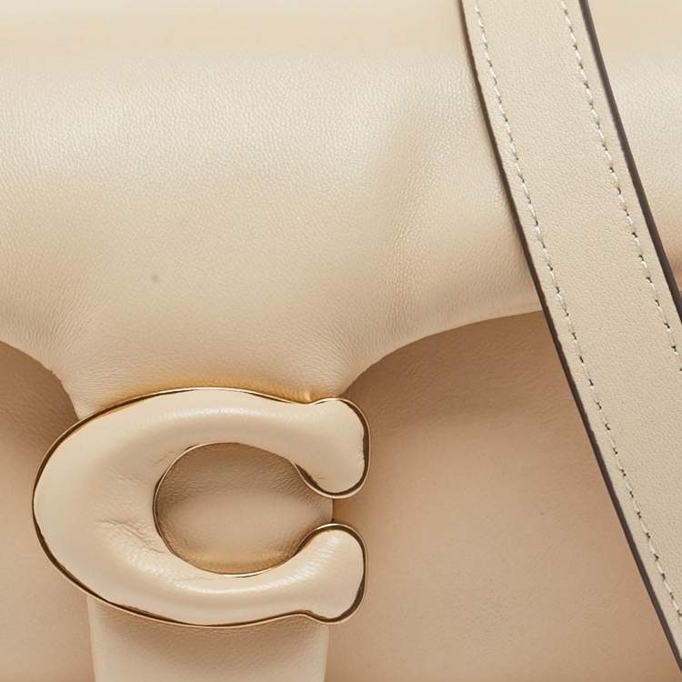 Pre Owned Coach Light Beige Leather Pillow Tabby Shoulder Bag