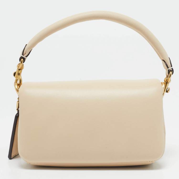 Pre Owned Coach Light Beige Leather Pillow Tabby Shoulder Bag