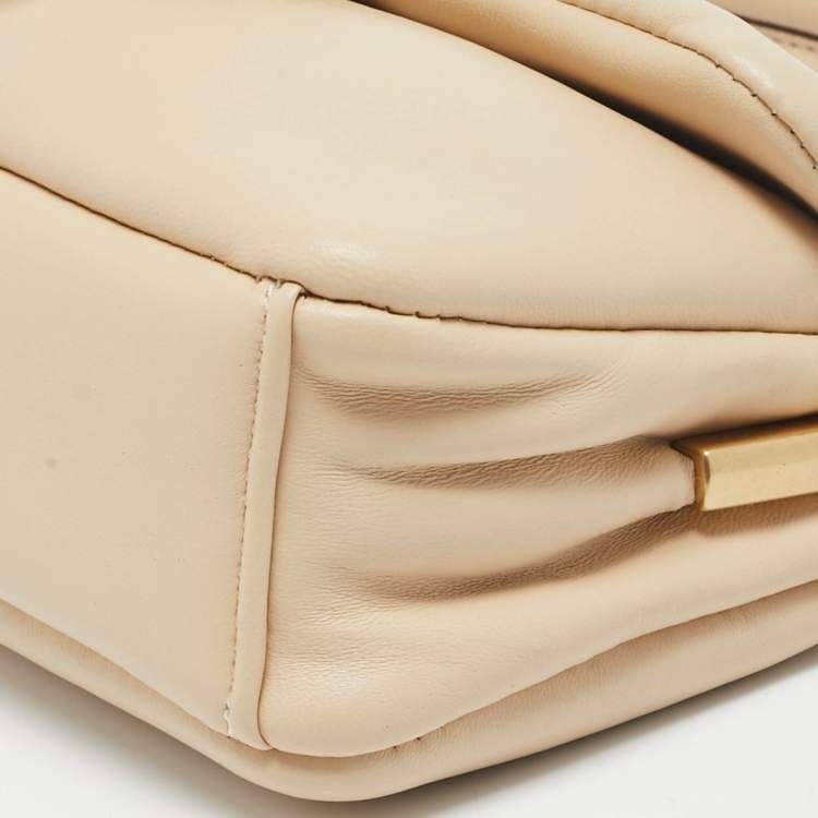 Pre Owned Coach Light Beige Leather Pillow Tabby Shoulder Bag