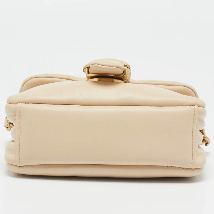Pre Owned Coach Light Beige Leather Pillow Tabby Shoulder Bag