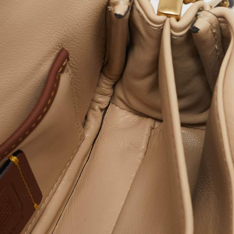 Pre Owned Coach Light Beige Leather Pillow Tabby Shoulder Bag