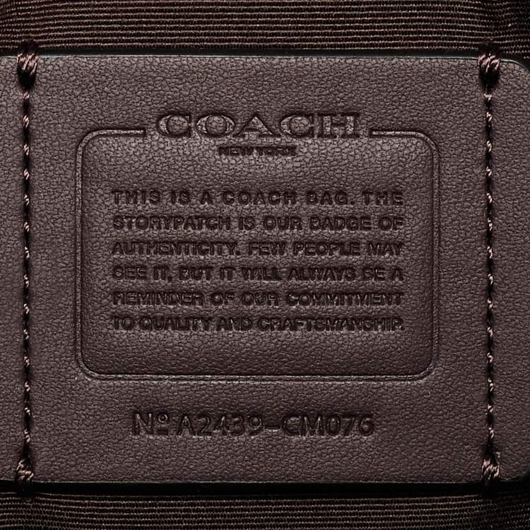 Pre Owned Coach Black/Brown Signature Coated Canvas Meadow Shoulder Bag