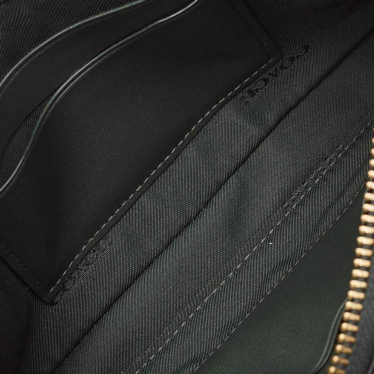 Pre Owned Coach Green Signature Embossed Leather Kira Double Zip Crossbody Bag