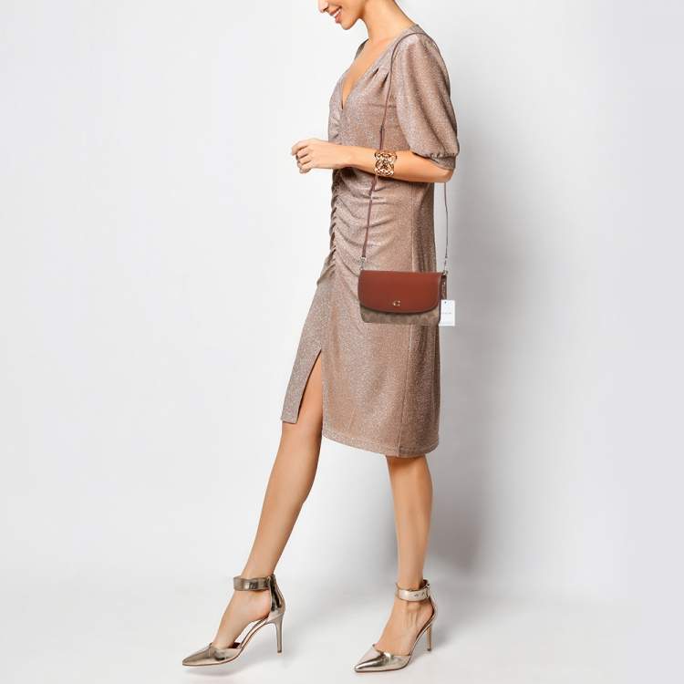 Pre Owned Coach Beige/Brown Signature Coated Canvas and Leather Hayden Crossbody Bag