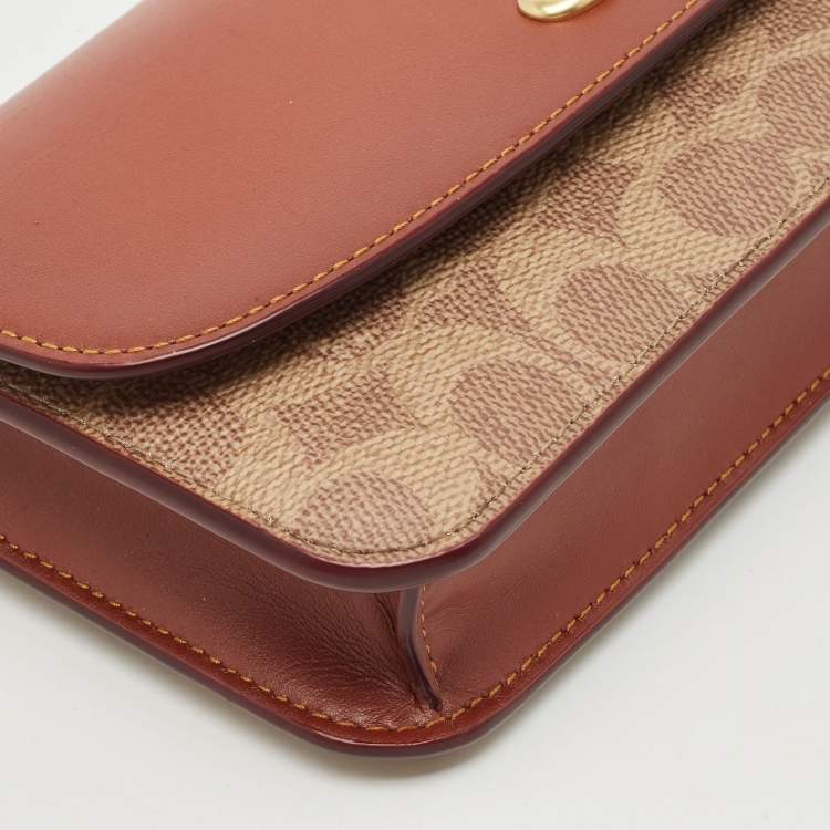 Pre Owned Coach Beige/Brown Signature Coated Canvas and Leather Hayden Crossbody Bag