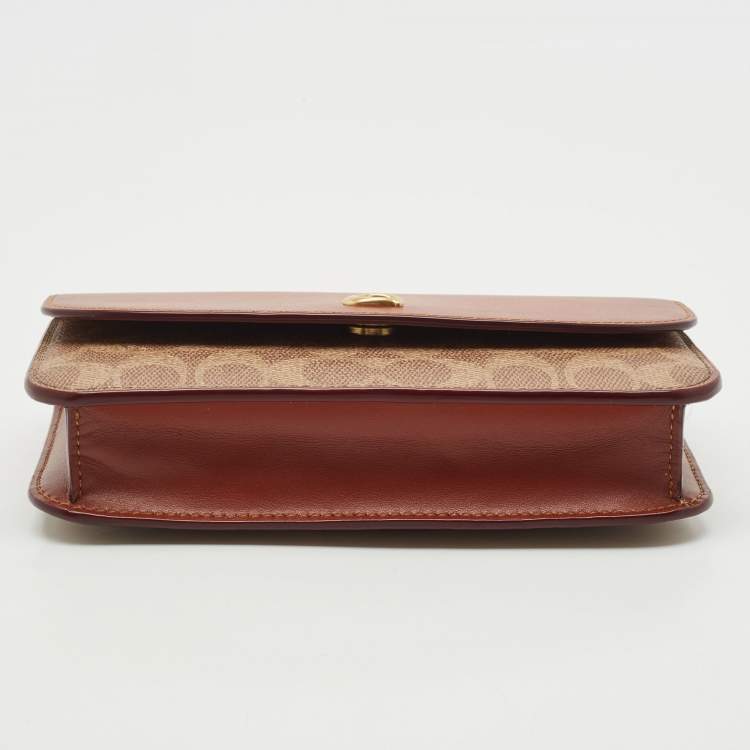 Pre Owned Coach Beige/Brown Signature Coated Canvas and Leather Hayden Crossbody Bag