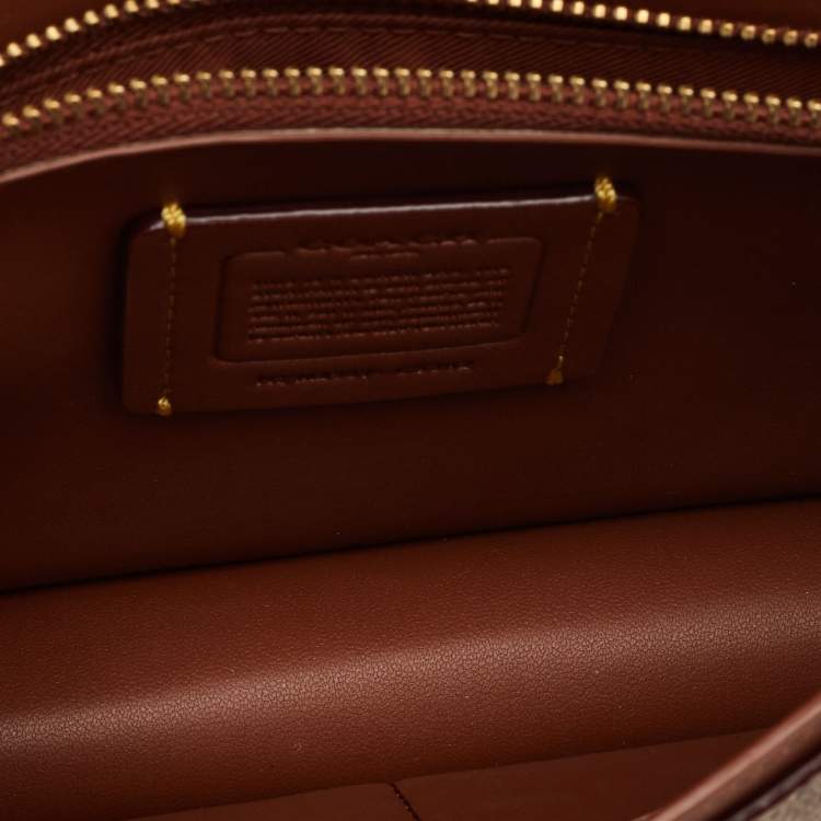 Pre Owned Coach Beige/Brown Signature Coated Canvas and Leather Hayden Crossbody Bag