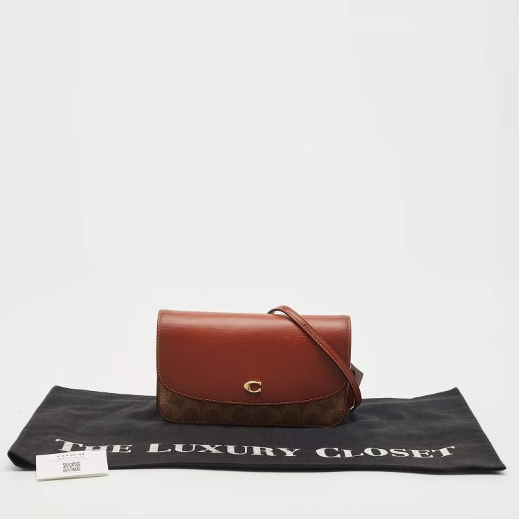 Pre Owned Coach Beige/Brown Signature Coated Canvas and Leather Hayden Crossbody Bag