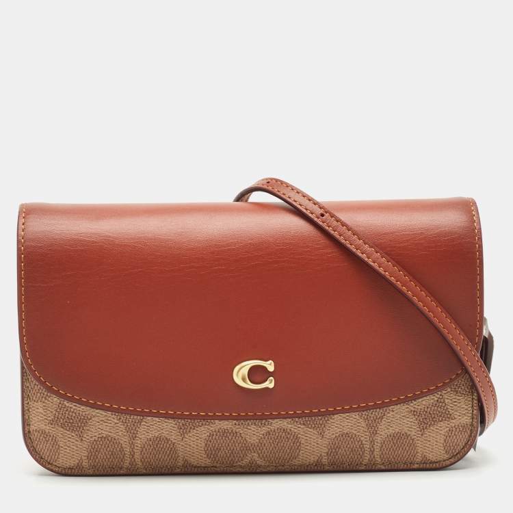 Pre Owned Coach Beige/Brown Signature Coated Canvas and Leather Hayden Crossbody Bag
