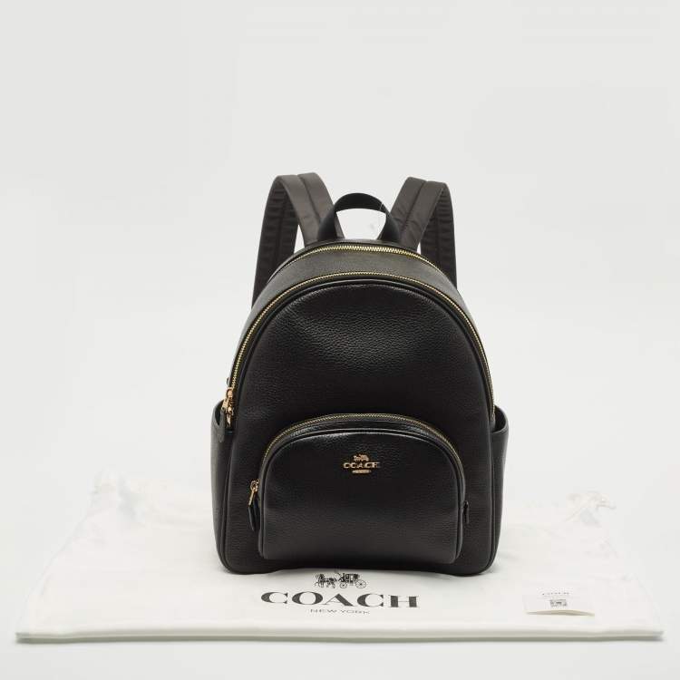Pre Owned Coach Black Leather Court Backpack