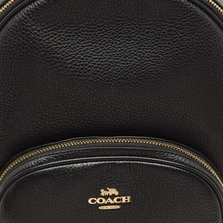 Pre Owned Coach Black Leather Court Backpack