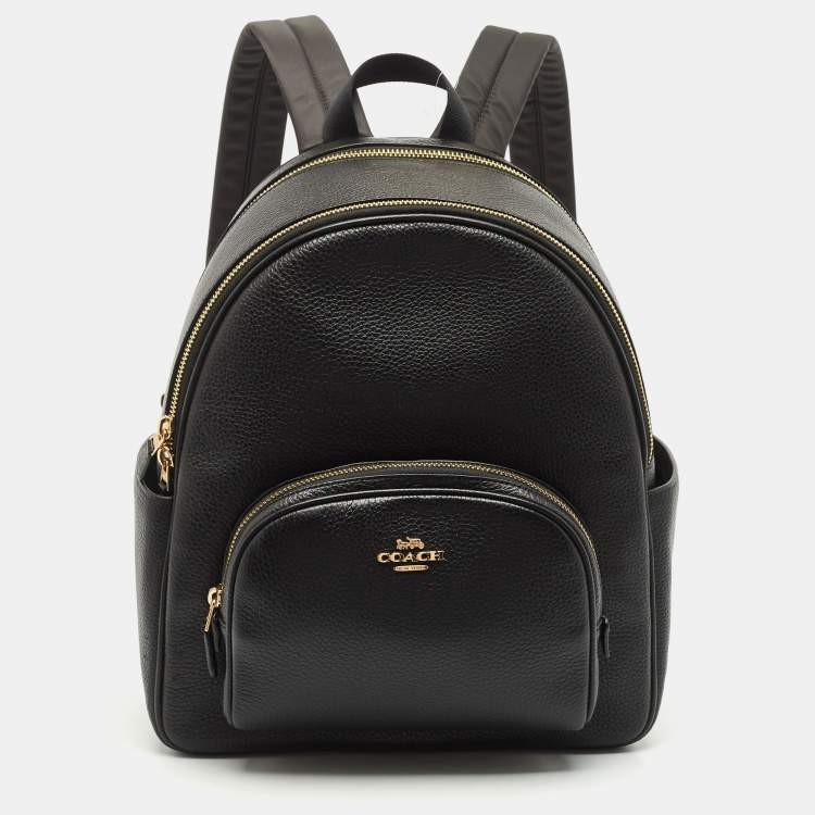Pre Owned Coach Black Leather Court Backpack