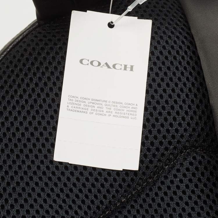 Pre Owned Coach Black Leather Court Backpack