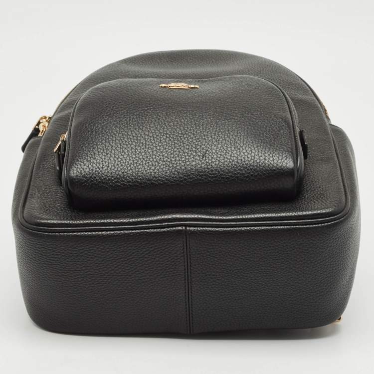 Pre Owned Coach Black Leather Court Backpack