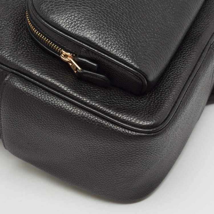 Pre Owned Coach Black Leather Court Backpack