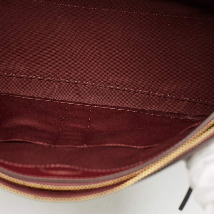 Pre Owned Coach Burgundy Croc Embossed Leather Nina Tote
